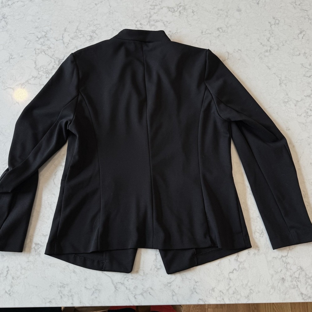 Black Blazer Women's M Soft-Shoulder  One-Button Casual Minimalist Capsule Basic - Picture 6 of 11